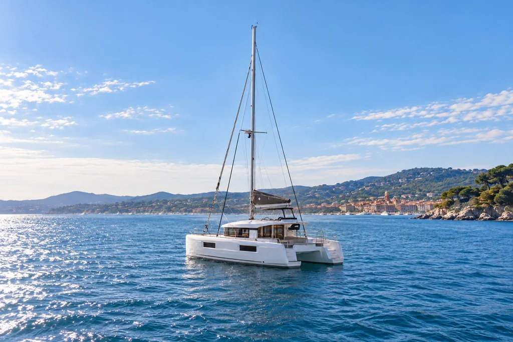 Lagoon 40 sur la côte de Saint-Tropez