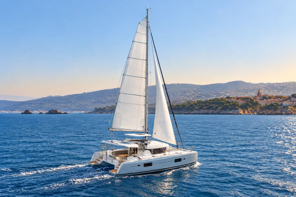 Lagoon 42 sur la côte de Saint-Tropez