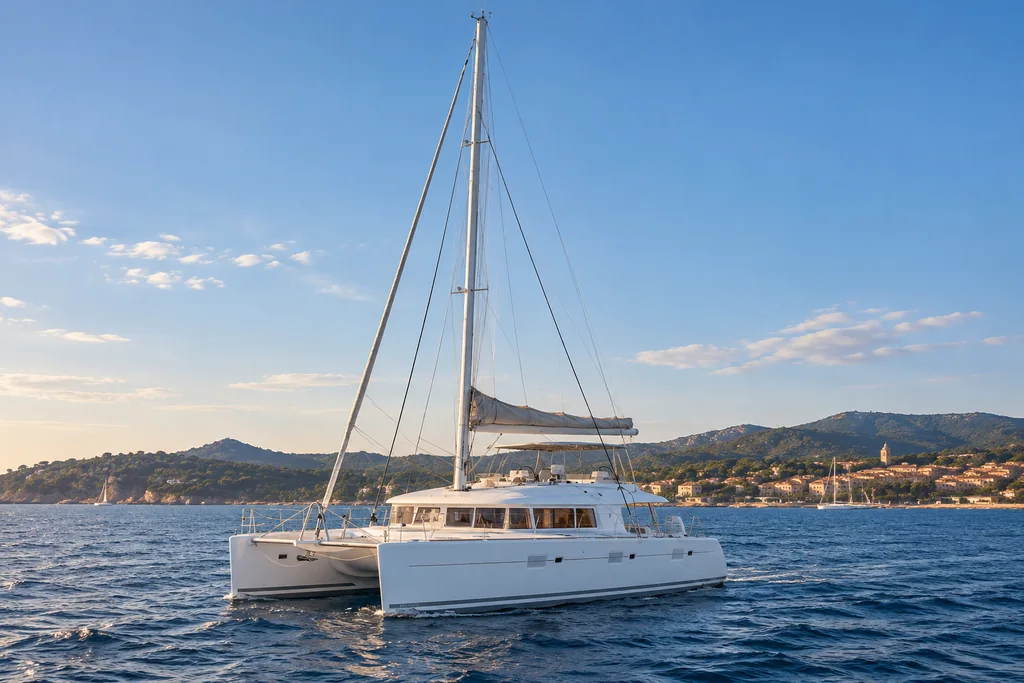 Lagoon 620 sur la côte de Saint-Tropez
