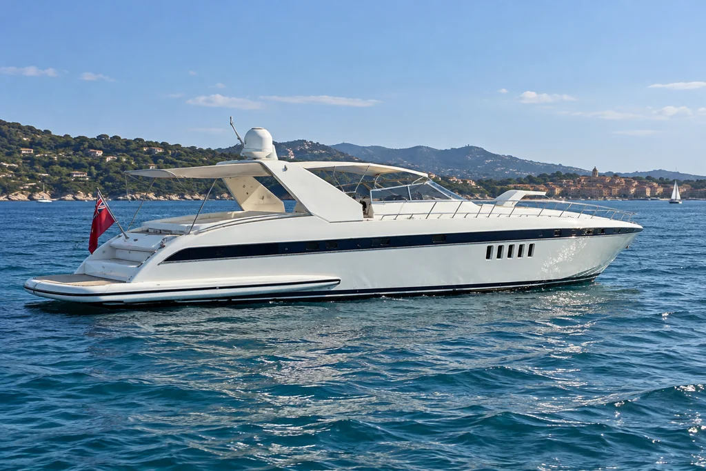 Mangusta 80 sur la côte de Saint-Tropez