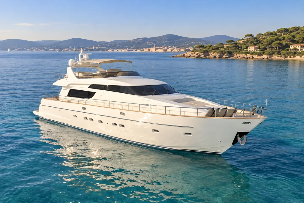 Sanlorenzo SL72 sur la côte de Saint-Tropez