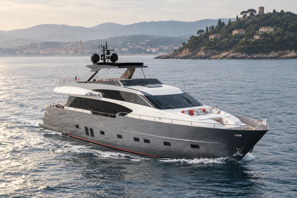 Sanlorenzo SL86 sur la côte de Saint-Tropez