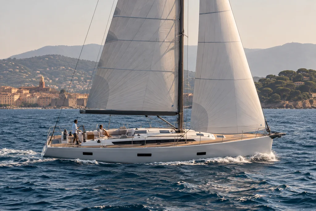Voilier sous voiles près de Saint-Tropez